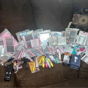 Cluster eye lashes, lashes curler, lashes glue, glue remover, Mascara